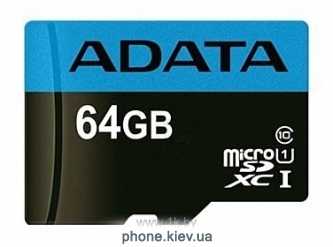 ADATA Premier microSDXC Class 10 UHS-I U1 R/W : 85/25MB/s 64GB + SD adapter