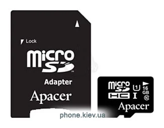 Apacer microSDHC Card Class 10 UHS-I U1 16GB + SD adapter