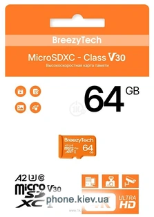 BreezyTech Ultra microSDXC Class 10/A2/V30 64GB (��� ��������)