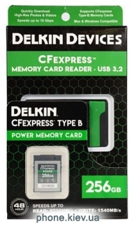 Delkin Devices CFexpress Reader and Card Bundle 256GB DCFX1-256-R