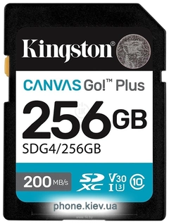 Kingston Canvas Go! Plus SDXC 256GB SDG4/256GB
