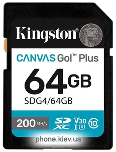 Kingston Canvas Go! Plus SDXC 64GB SDG4/64GB