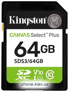 Kingston Canvas Select Plus SDXC 64GB SDS3/64GB