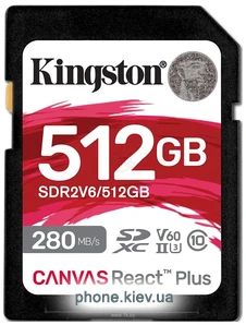 Kingston Canvas React Plus V60 SDXC 512GB
