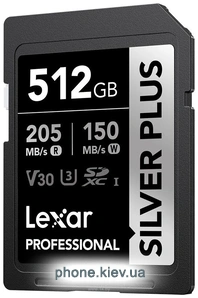 Lexar Professional SILVER PLUS SDXC LSDSIPL512G-BNNNG 512GB