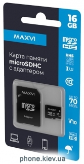 Maxvi microSDHC 16GB Class 10 UHS-I (1) MSD16GBC10V10