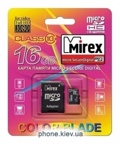 Mirex microSDHC Class 10 16GB + SD adapter