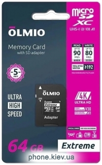 Olmio microSDXC 64GB Extreme UHS-I (U3)