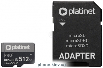 Platinet Pro 3 microSDXC PMMSDX512UIII 512GB + 