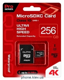 Qumo microSDXC class 10 UHS Class 3 256GB + SD adapter