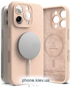 Ringke Silicone Magnetic Magsafe ��� Apple iPhone 16 Pro Pink Sand