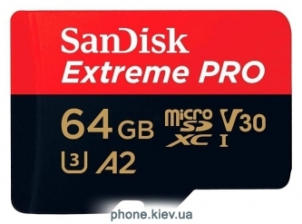 SanDisk Extreme Pro microSDXC Class 10 UHS Class 3 V30 A2 170MB/s 64GB + SD adapter