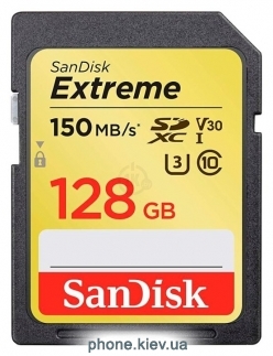 SanDisk Extreme SDXC Class 10 UHS Class 3 V30 150MB/s 128GB