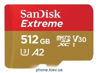 SanDisk Extreme microSDXC Class 10 UHS Class 3 V30 A2 160MB/s 512GB + SD adapter