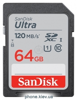 SanDisk Ultra SDXC Class 10 UHS-I 120MB/s 64GB