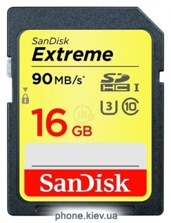 Sandisk Extreme SDHC UHS Class 3 90MB/s 16GB