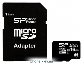 Silicon Power ELITE microSDHC 16GB UHS Class 1 Class 10 + SD adapter