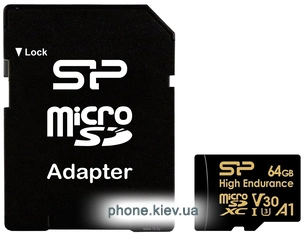 Silicon Power Golden Series High Endurance microSDXC SP064GBSTXDV3V1HSP 64GB (� ���������)
