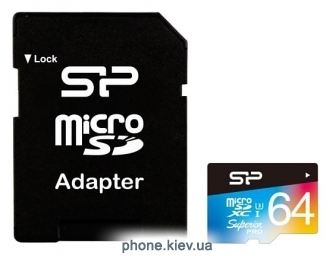 Silicon Power Superior Pro microSDXC 64GB UHS Class 3 Class 10 + SD adapter