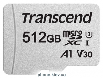 Transcend microSDXC 300S Class 10 U3 A1 V30 512GB + SD adapter (TS512GUSD300S-A)