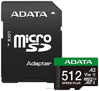 ADATA SPEED PLUS microSDXC 512GB UD512GUI3V30A2SP-RA1 (� ���������)