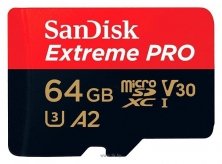 SanDisk Extreme Pro microSDXC Class 10 UHS Class 3 V30 A2 170MB/s 64GB + SD adapter