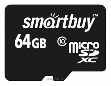 SmartBuy microSDXC Class 10 64GB + SD adapter