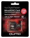 Qumo microSDXC Class 10 UHS Class 1 256GB + SD adapter