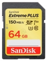 SanDisk Extreme PLUS SDXC Class 10 UHS Class 3 V30 150MB/s 64GB